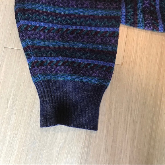 🏔 Vintage Demetre Wool Striped Ski Sweater 🏔 - Picture 2 of 7